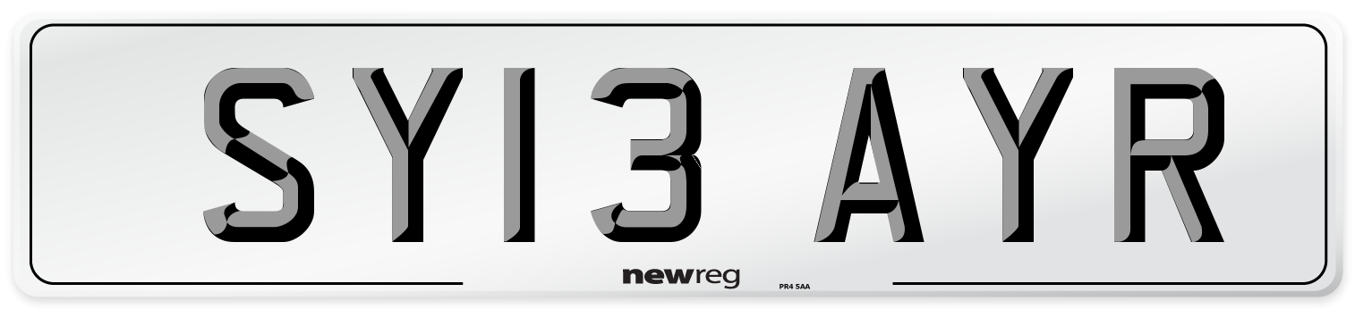 SY13 AYR Number Plate from New Reg